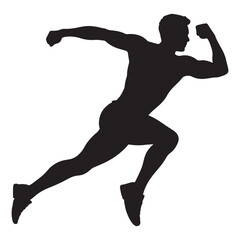 Silhouette of Muscular Man in Yoga Pose