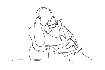 Simple continuous line of Medical Check Up Activity. Simple line, creativity, vector.