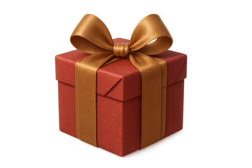 Obraz premium Red gift box with golden ribbon on transparent background, celebrating holidays and special occasions