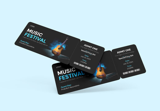 Modern Music Festival Events Ticket Template