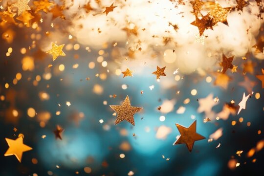 Star pattern bokeh effect background lights stars celebration.
