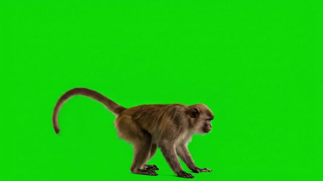 Monkey Jumping and Hanging Green Screen Jungle Wildlife Loop