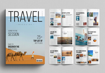 Travel Magazine Template Design Layout