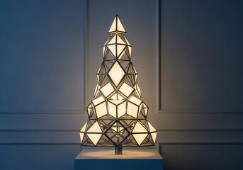 Modern minimalist Christmas tree with an elegant and simple Christmas decoration concept.
