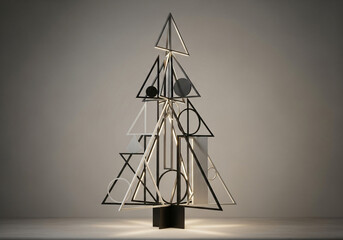 Modern minimalist Christmas tree with an elegant and simple Christmas decoration concept.