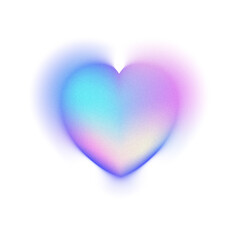3d holo pastel blue pink gradient blurred heart
