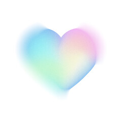 3d holo pastel blue pink green gradient blurred heart