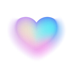 3d holo pastel blue pink gradient blurred heart