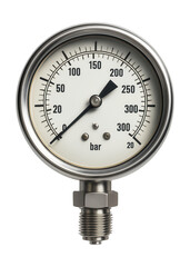 Stainless steel pressure gauge with glycerin-filled case to reduce vibrations in