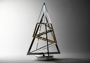 Modern minimalist Christmas tree with an elegant and simple Christmas decoration concept.