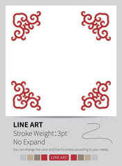 Four elegant symmetrical corner ornaments form a beautiful intricate decorative frame design.