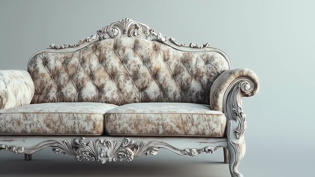 Ornate Couch with Studio Shot.