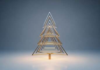 Modern minimalist Christmas tree with an elegant and simple Christmas decoration concept.
