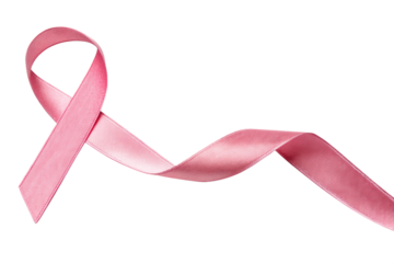 pink breast cancer ribbon, breast cancer awareness month, waving ribbon isolated with clipping path on white background. mother and world cancer day concept