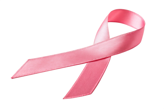 pink breast cancer ribbon, breast cancer awareness month, waving ribbon isolated with clipping path on white background. mother and world cancer day concept