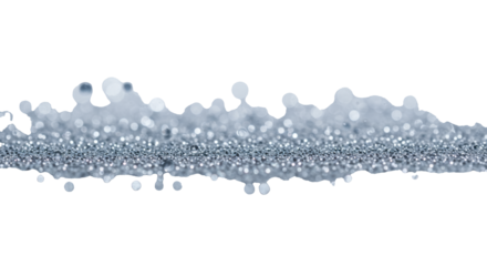 Soft, shimmering circular silver-blue bokeh lights floating against a smooth light grey to white gradient background with copy space, serene aesthetic background concept