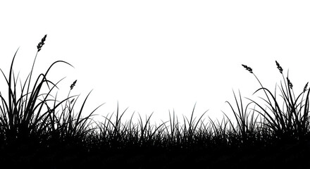 Whimsical Sparkle Grass Blades Swaying Gently on a Dark Background