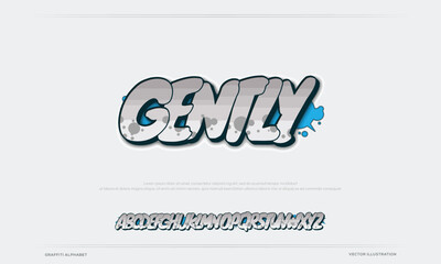 Graffiti font with paint splash effect dynamic street art lettering