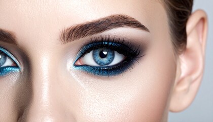 美しい目元をメイクした女性