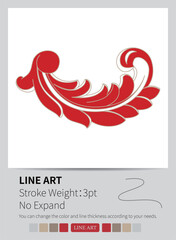 An intricate decorative pattern with symmetrical flowing lines creating an abstract design motif.