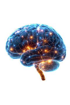 Brain's prefrontal cortex illuminates with radiant problem-solving pathways activating across its surface