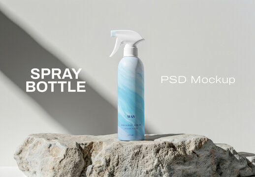 Elegant Spray Bottle Mockup Design Psd