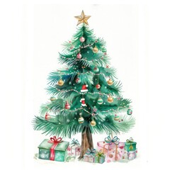 Fototapeta premium Christmas Tree christmas tree illustration.