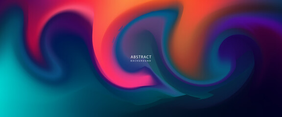 Vibrant abstract gradient background featuring smooth, wave-like color transitions between cyan, pink, orange, and deep blue tones. Modern and futuristic