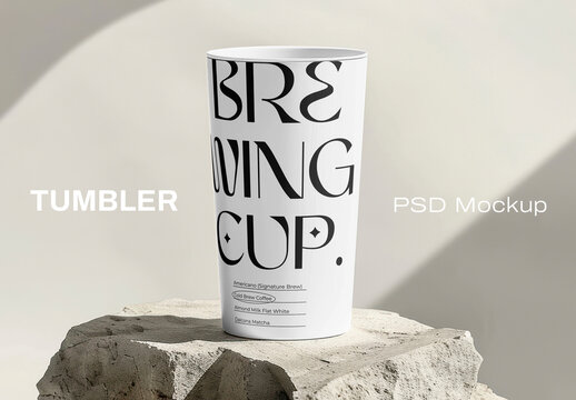 Minimalist Tumbler Mockup Design Psd
