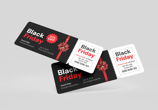 Modern Black Friday Event Ticket Design Layout