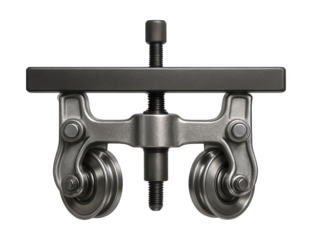 Crossbar manual pulley puller for vintage car restoration projects.