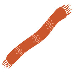 Minimalist abstract illustration of a thermal warming layer in warm orange tones. Perfect for winter theme design, holiday on winter season, or just for fashion style 