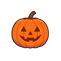 an orange pumpkin carved into a scary face for halloween in october during the fall season