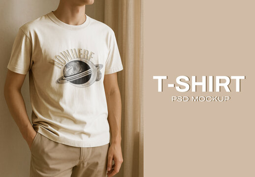 Stylish T-shirt Mockup Design Psd