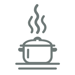 Steaming pot icon — symbol of hot food.