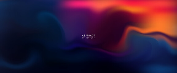 Abstract Gradient Fluid Background in Navy, Purple, and Orange