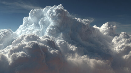 Spectacular view of clouds forming in the sky with sun light. The clouds are dense and voluminous, creating a breathtaking and dynamic atmosphere