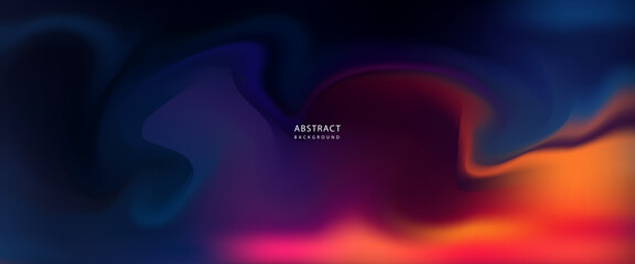Abstract Gradient Fluid Background in Navy, Purple, and Orange.vector illustration eps10