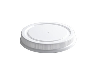 White ribbed jar lid angled view, simple object