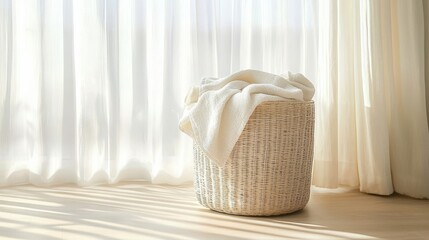 Comfort and warmth defined in a serene laundry space.