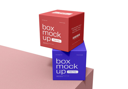 Stacked Box Packaging Mockup
