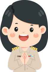 Illustration of a Thai Teacher Greeting