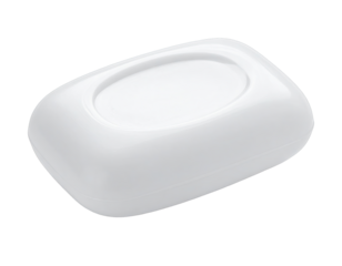 White soap dish with an oval center