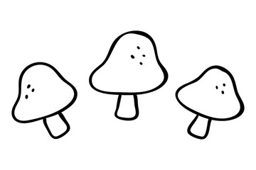 Simple Hand Drawn Mushroom Line Art Illustration