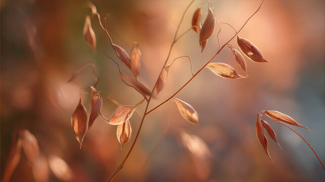 A close-up shot of dry grass bathed in sunlight, with a soft background out of focus. The grass exudes warmth