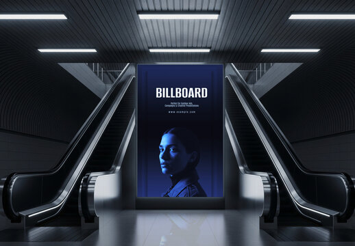 Interior Billboard Mockup Template