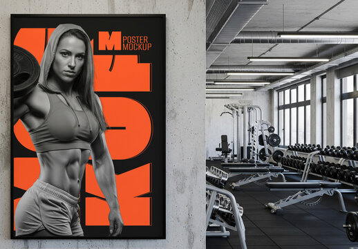 Gym Poster Mockup Template