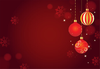 クリスマスオーナメントの背景イラスト素材 ベクター 赤 雪の結晶