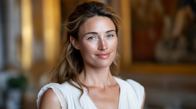 Charity founder accepting humanitarian award in elegant hall, emotion of compassion and fulfillment, symbolizing empathy, social impact, and recognition of altruism in public service excellence.