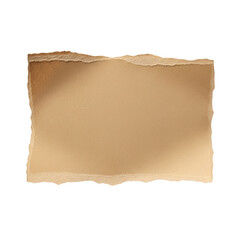 Obraz premium Piece of brown torn paper with rough edges and vintage texture isolated on transparent background